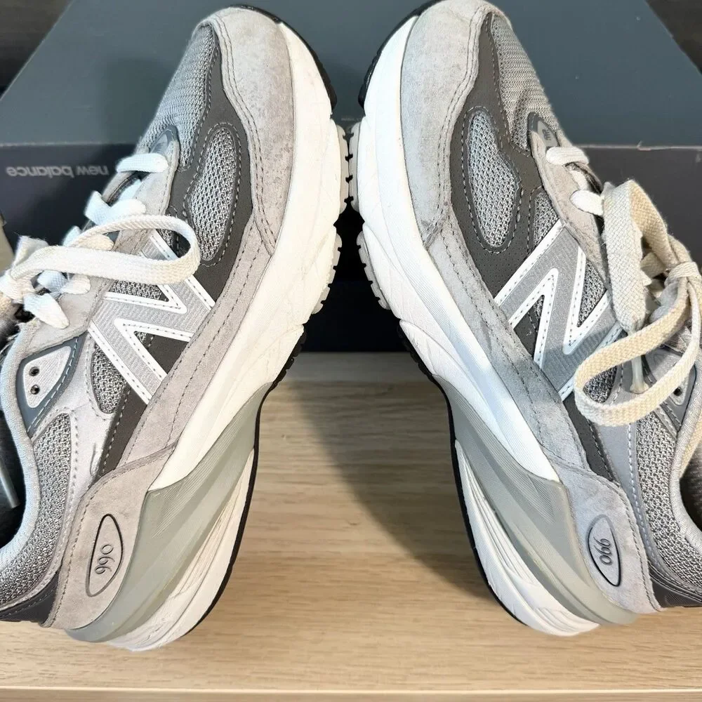 New Balance 990v6 USA Grey & White Suede Leather Shoes Women’s Size 6.5